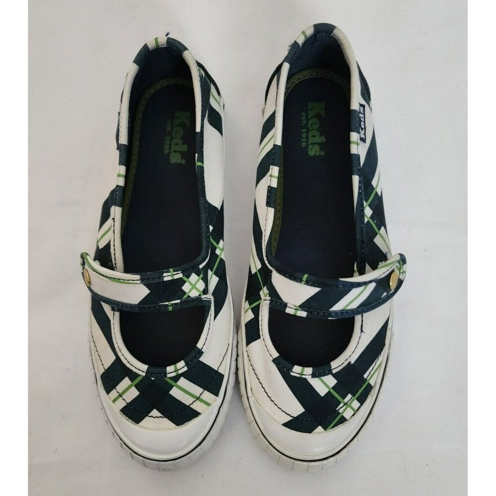 Keds Women's Navy/White WF21886 Craze Chatham Plaid Mary Jane Shoe Size 6 - Picture 3 of 10